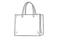 Shopping bag handbag sketch line.