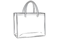 Shopping bag handbag sketch white background.