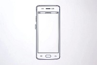 Smart phone outline sketch white background portability electronics.