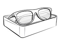 Sunglasses in glasses box sketch white background accessories.