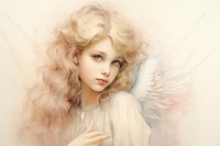 Painting of angel portrait drawing adult.