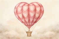 Painting of balloon heart aircraft transportation creativity.