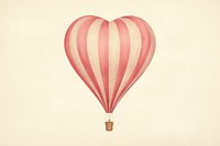 Painting of balloon heart aircraft transportation adventure.