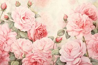 Painting of rose field backgrounds pattern flower.