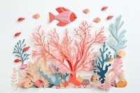 Coral and fish art painting nature.