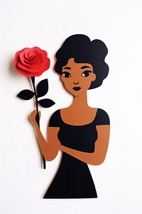 Black girl rose art portrait.