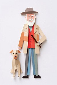 Old man with dog art anthropomorphic representation.