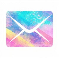 Email icon Risograph style white background rectangle envelope.