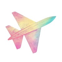 Paper plane icon Risograph style aircraft vehicle white background.
