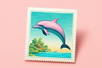 Dolphin Risograph style animal mammal representation.