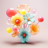 3d jelly colorful flowers inflorescence celebration accessories.