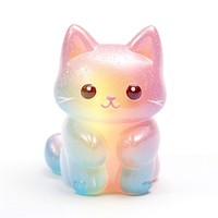 3d jelly glitter cat figurine mammal animal.