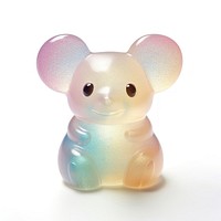 3d jelly glitter mouse toy representation translucent.