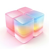 3d jelly glitter square lighting purple block.