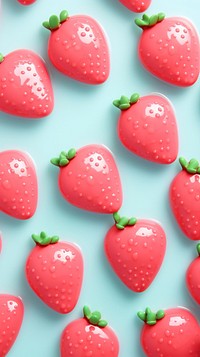 3d jelly strawberries backgrounds strawberry fruit.