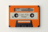Retro orange cassette tape