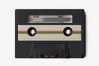 Retro black cassette tape mockup psd
