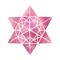 Color pink Octagram icon shape art white background.