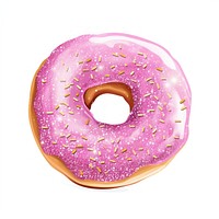 Donut icon shape food white background.