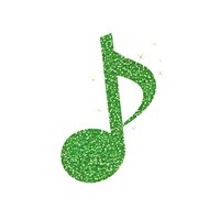 Green Solkey music icon symbol white background creativity.