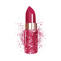 Lipstick icon cosmetics glitter white background.