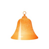 Color orange Bell icon shape bell white background.