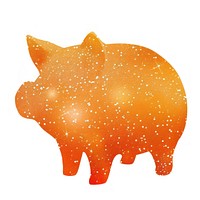 Orange Piggy bank icon pig mammal white background.