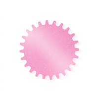 Pink Gear icon shape gear white background.