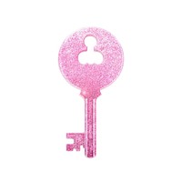 Pink Sol key icon symbol shape white background.