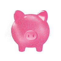 Pink Piggy bank icon pig white background investment.