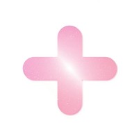 Pink Plus icon symbol white background bacterium.