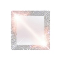 Square icon glitter shape white background.