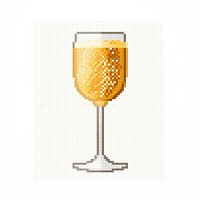 Cross stitch champagne cocktail drink glass.
