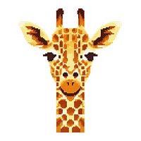 Cross stitch giraffe animal mammal white background.