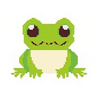 Cross stitch frog amphibian animal white background.