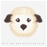 Cross stitch sheep embroidery pattern textile.