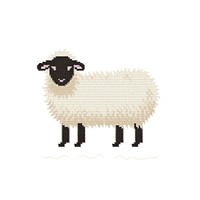 Cross stitch sheep livestock textile animal.