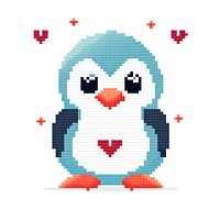 Cross stitch penguin pattern bird art.