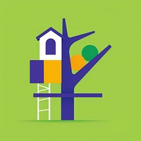 Tree house cartoon symbol green.