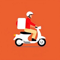 Delivery man with motorcycle vehicle scooter cartoon.