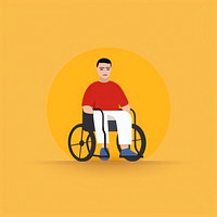 Disabled person wheelchair vehicle cartoon.