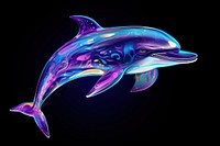Neon dolphin animal mammal fish.