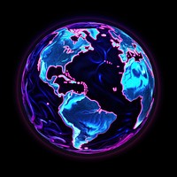 Neon earth planet purple space.