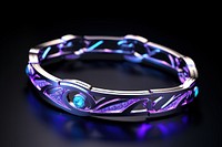 Neon jewelry bracelet gemstone violet.