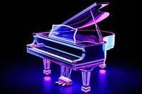 Neon piano keyboard harpsichord illuminated.