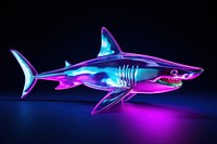 Neon shark animal light fish.