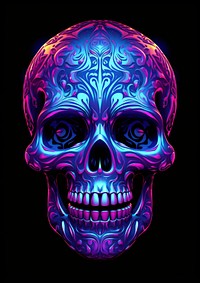 Neon skull purple creativity tomography.