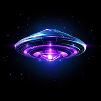 Neon ufo in space light astronomy universe.