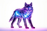 Neon wolf animal mammal purple.