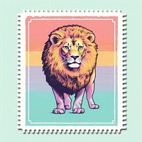 Lion Risograph style mammal animal lion.